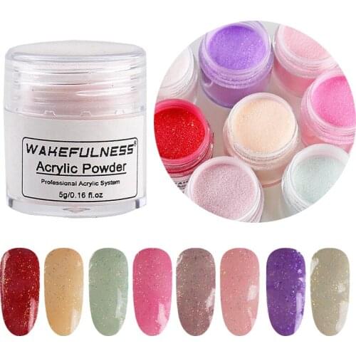 Glitter Acrylic Powder 5gram Pink Red Rose Colors Acrylic Nails Manicure Powder Manicure Set Kit Professional Nail Accessory