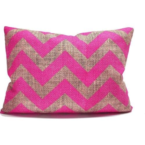 Bohemian Zigzag Handmade Linen Fabric Cushion Cover Pillowcase 2PCS Set / 45CM X 45CM