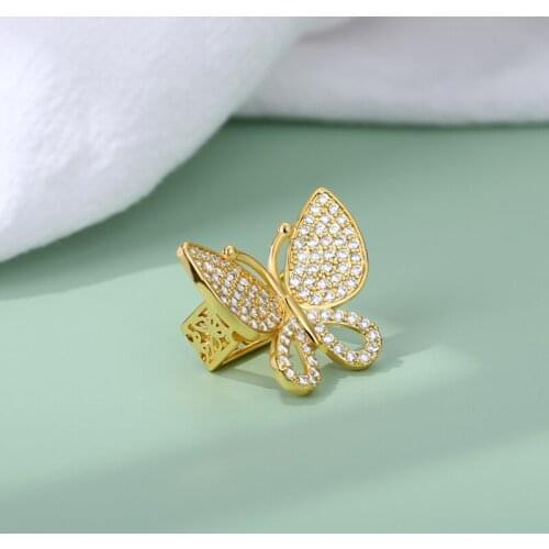 Wholesale Fashion Butterfly Pendant Necklace For Women Shiny Zircon Wedding Gift Gold Choker Necklaces Jewelry 2020