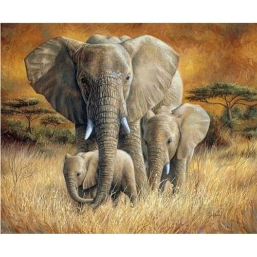PDMDOG 5d Diy diamond painting Full Square Elephant family wedding decoration embroidery cross stitch handmade wall decor canvas