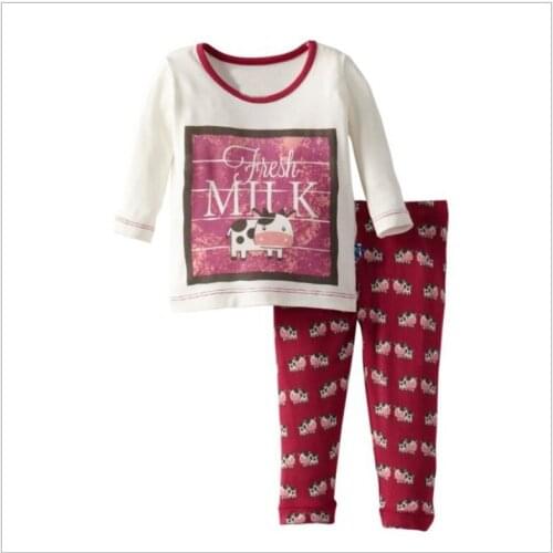 Milk Girls Pajamas Suits Children Tracksuits Long Sleeve T-Shirts Pants Fashion Baby Girl Clothes Set Outfits