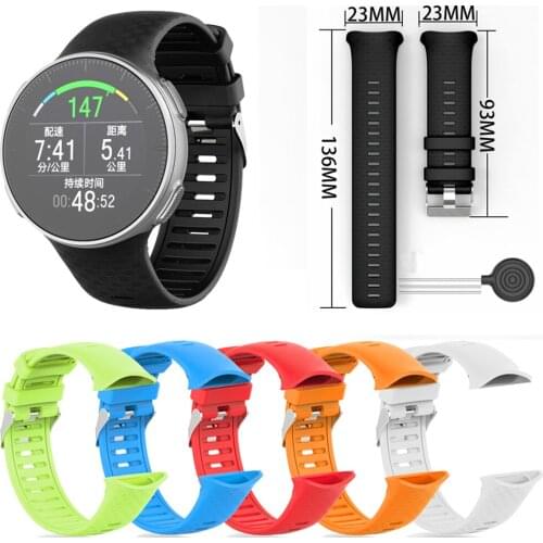 For Polar Vantage V Smart Watch 23mm Silicone Wristband Strap Replacement Watchband Bracelet