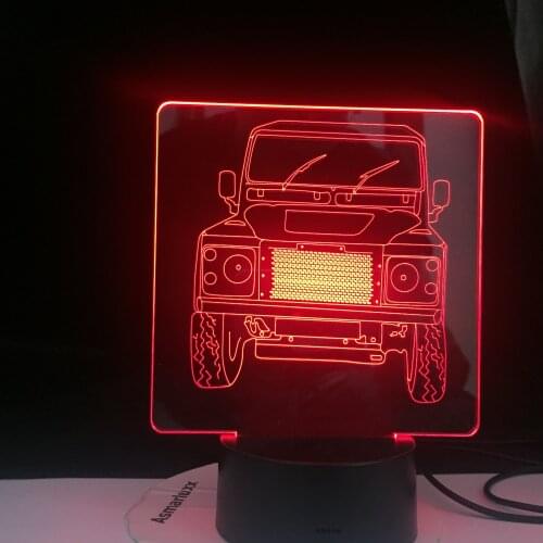 Offroad Car 3d Illusion Led Night Light for Child Bedroom Decorative Nightlight Unique Gift for Kids Room Desk Lamp