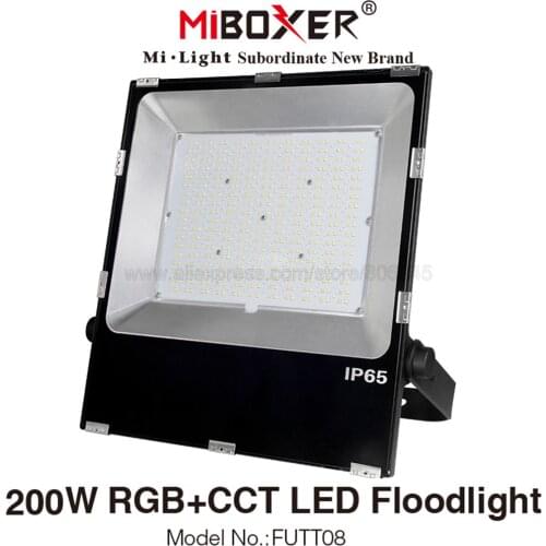 MiBoxer FUTT08 200W RGB+CCT LED Floodlight AC100~240V IP65 Waterproof Gardenlight 2.4G RF Remote WiFi App Voice Control