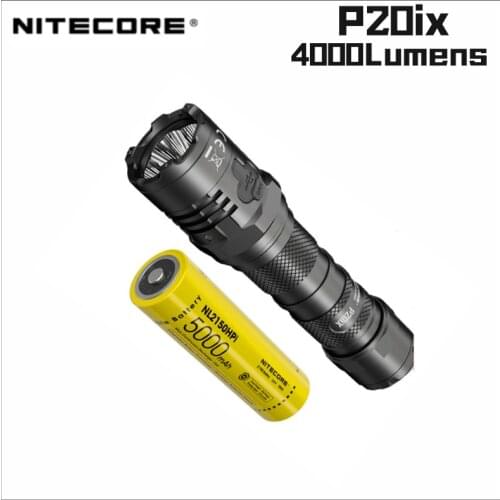 Nitecore P20ix Tactical Flashlight Super Bright 4000 Lumens Rechargeable with NL2150HPi 5000mAh Battery Troch Light For Camping