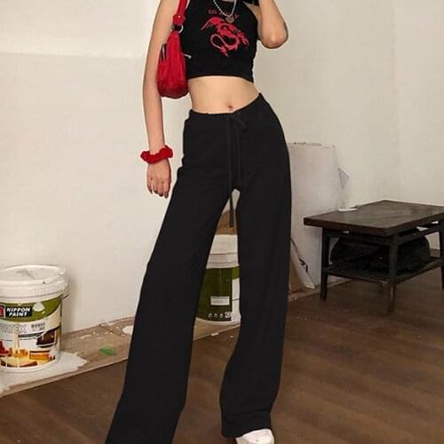 OrangeA Velvet Y2K Pants Solid Wide Leg High Waist Streetwear Women Vintage Chic Autumn Fashion Fabric Fitness Winter Trousers