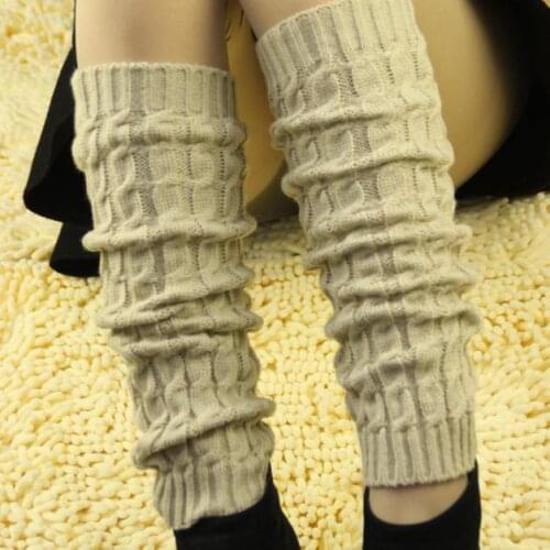 Lady Women Stockings Solid Hollow Out Knit Winter Leg Warmers Loose Style Boot Knee High Leggings Gift Warm boots Socks