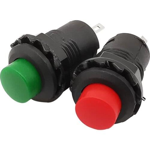 1/2/5Pcs DS428 Push Button Switch DS428 12mm OFF- ON Self-locking Mini Type Round 2Pin Push Button Switchs 3A 125VAC 1.5A 250VAC