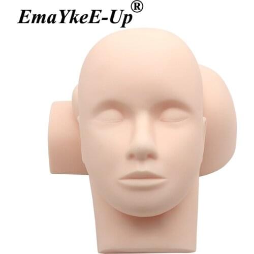 1pcs Professional False Eyelashes Training Head Model Beauty Makeup lash Extension Technician Practice Silicone Mannequin Head