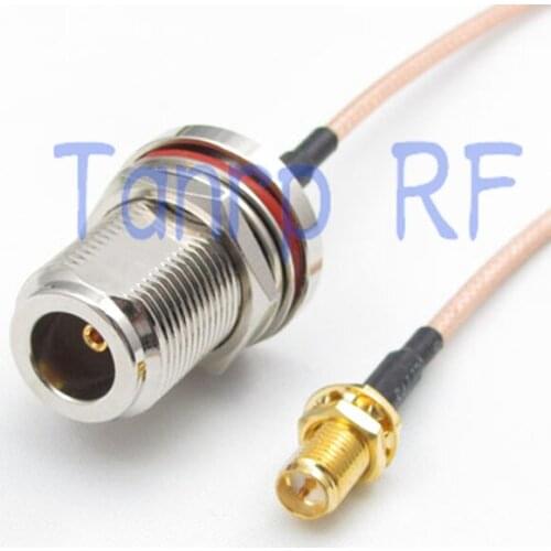 1PCS RG316 extension cable 3FEET N female nut bulkhead to RP SMA female RF adapter connector 1M Pigtail coaxial jumper cable