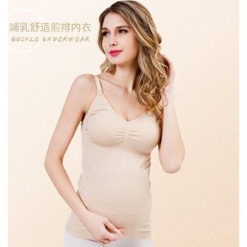 100pcs/Pregnant Seamless Nursing Bra With Pads Cami Tank Top With Clasp In Front for Easy BreastFeeding With Pads Shelf-bra