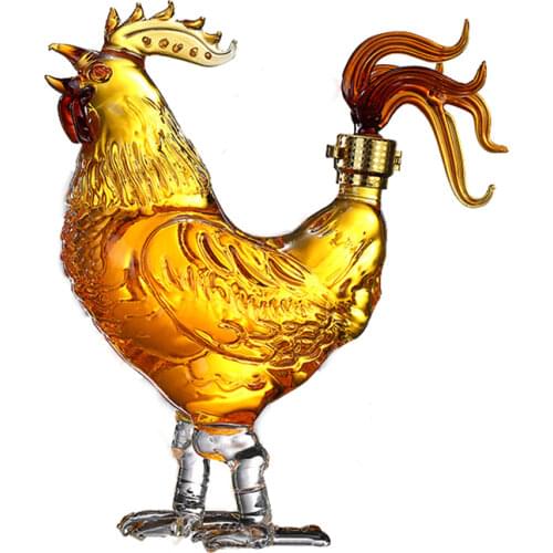 1000ml top quality creative animal chicken shaped whiskey decanter home bar glass decanter for Liquor Scotch Bourbon DDC-204