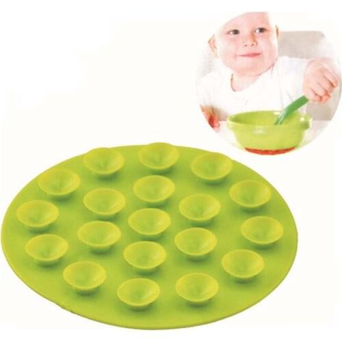 2018 New Anti-slip baby suction cup mats 19 holes Two sidedtableware sucker mats coaster Bowl dish bowl cup non-slip pad coaster