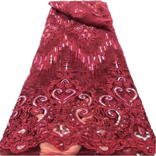 2021 Nigerian Mesh Net Lace Fabric African Lace Fabric High Quality French Mesh Tulle Lace Fabric with Sequins For Dress r70-32
