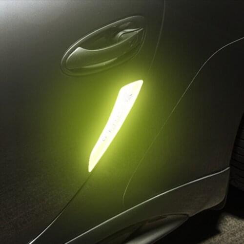 4 Pcs Car Door Stickers Universal Safety Warning Mark High Reflective Strips Warning Tape Car Reflective Stickers