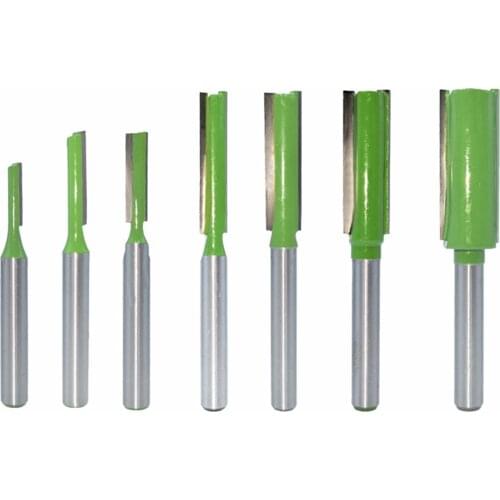 7pcs 6mm Shank Set Kit Single Double Flute Straight Bit Milling For Woodworking Carpentry Tungsten Carbide Router Bit Wood Tool