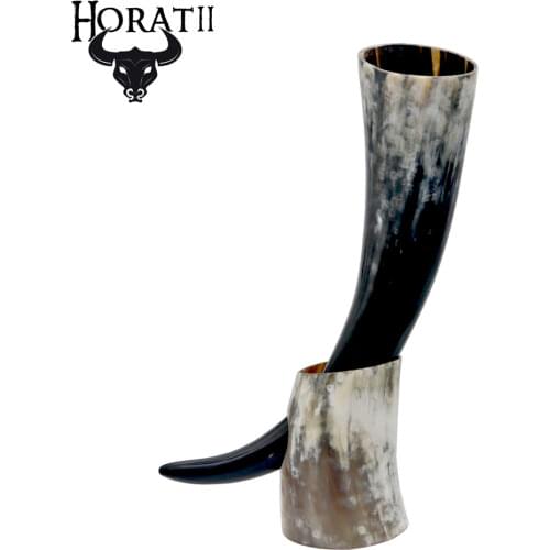 Ale Beer Wine Goblet Chalice Tankard Beaker Vessels Handicrafts Authentic Medieval Viking Drinking Horn Mug with Stand Cups