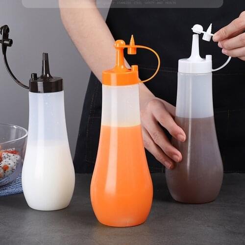 Condiment Squeeze Bottle Sauce Squeeze Squirt Bottle For Kitchen Plastic Syrup Salad Dressing Container Food Dispenser