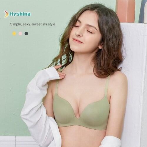 Underwear Female Students One Piece Seamless Thin Bra Comfortable No Steel Ring Gathered Bra