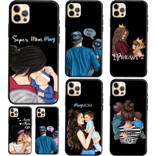 Super Dad Mom Baby Girl Twin For iPhone 12 Pro Max mini Case For iPhone 11 Pro Max XS X XR SE 2020 6S 7 8 Plus Cover