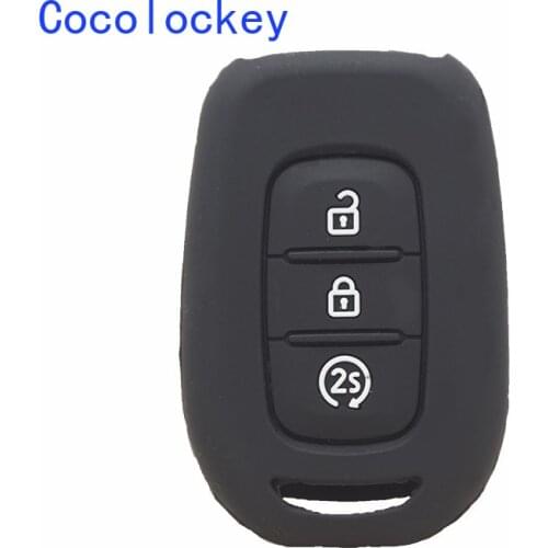 Cocolockey Silicone Car Key Cover Case Key Bag Holder for Renault Duster 3 button Remote Key Car Styling Interior Accessories