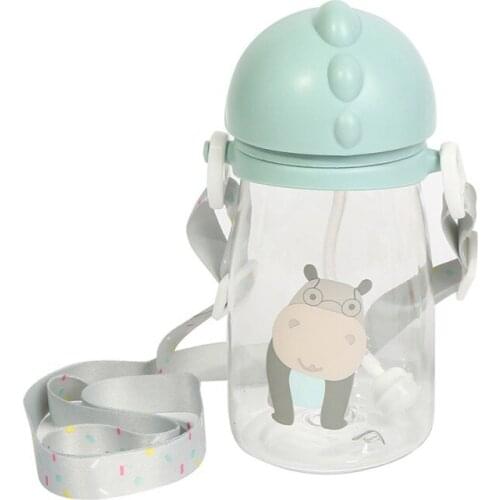 420ML Baby Drinkware Cup Animal School Drinking Water Straw Bottle Sippy Cup