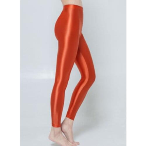 HYRAX S-XXXL Glossy Glossy Tight Leggings Fitness Sexy Stretch Men and Women Wearing High Glossy Butt-lifting Cropped Pants