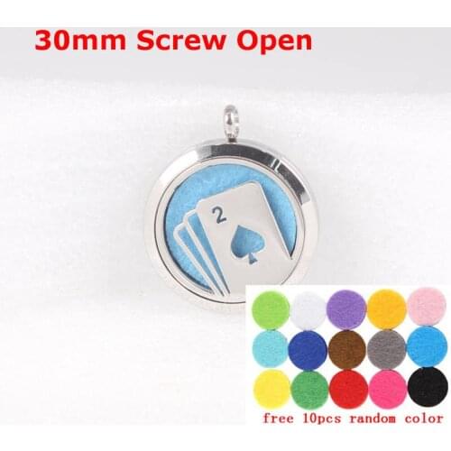 10 Free Pads) Screw Diffuser Locket Stainless Steel Aromatherapy Essential Oil Diffuser Locket Pendant 10pcs