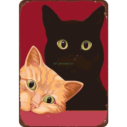 Cat Funny Beer Metal Tin Sign,Wine Humor Cat Retro Wall Plaque Poster Cafe Bar Pub Beer Club Wall Home Wall Decor 8x12 Inch