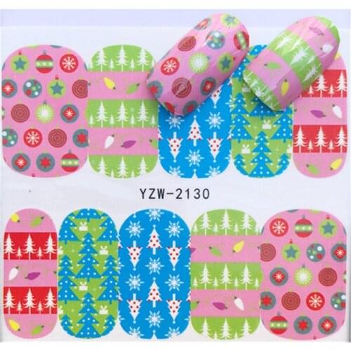Christmas Trees Nail stickers art decorations slider adhesive Water Transfer decals manicure lacquer accessoires polish foil