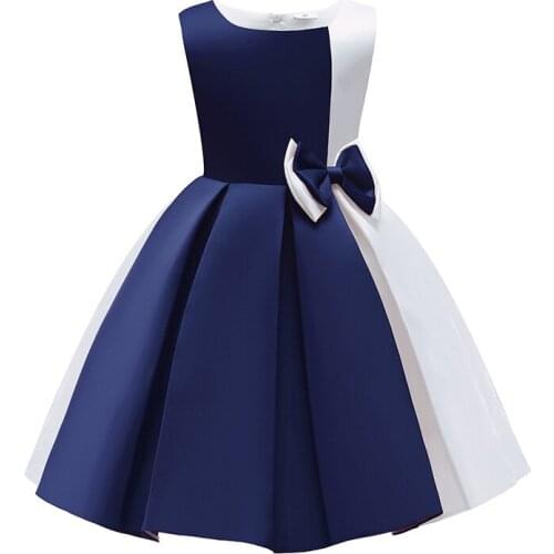 2021 New Kids Party Dresses For Girls Sleeveless Bow Formal Dress Girls' Dress Spring and Autumn Vest Girl Princess Dress 2-10Y