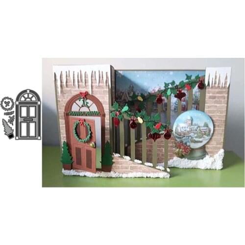 2021 New Christmas Tree Door Metal Cutting Dies for Scrapbooking Stencil Knife Mould Blade Punch Model Craft Decoration Template