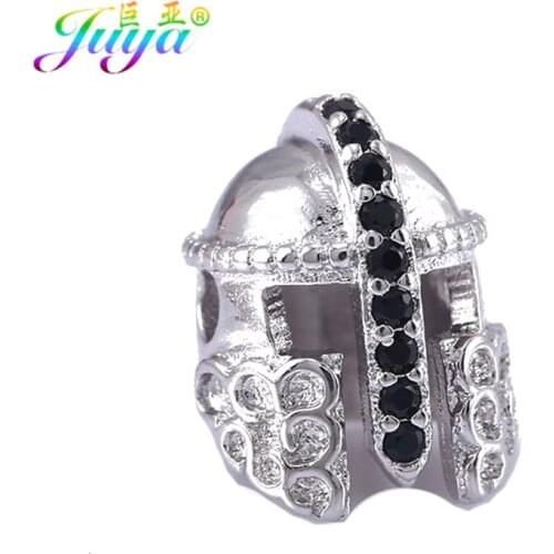 Wholesale Beads Jewelry Findings Gold Roman Warrior Gladiator Helmet Charm Beads Accessories For Beadwork Jewelry Making