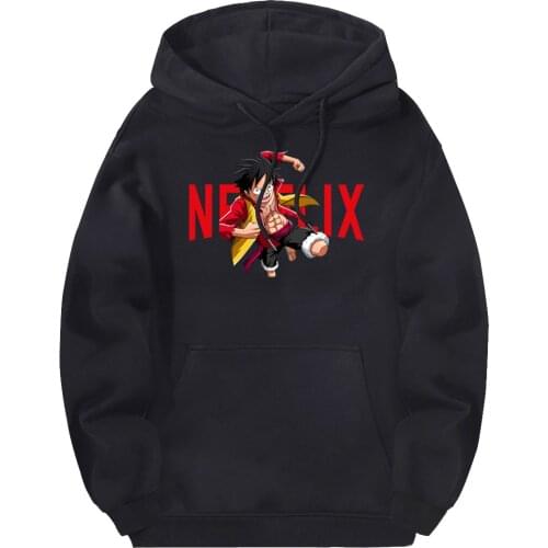 Casual One Piece Luffy Hooded Sweatshirts Men 2020 Brand Pullovers New Arrival Clothes Male Warm Hoodies Black Supoleron Hombre