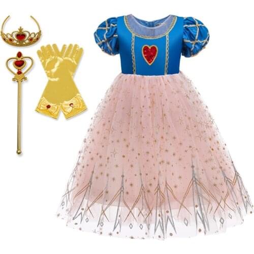 Princess Snow White Girls Cosplay Dress Up For Kids Clothes Halloween Party Costume Children Carnival Birthday Fancy Clothing