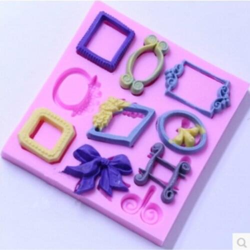 Frame Bow Silicone Fondant Cake Decoration Mold Soap Mold Jelly Mold Aroma Stone Moulds Silicone Rubber PRZY Eco-friendly
