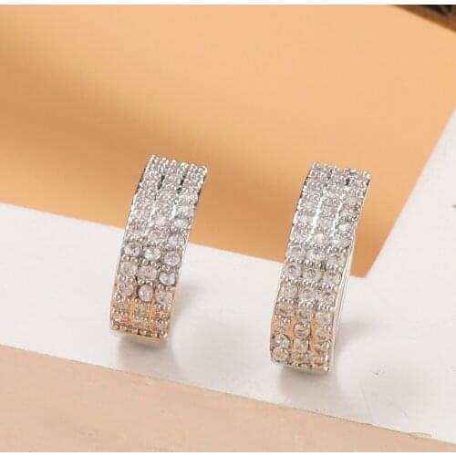 YANMEI Dense Mosaic Simple Ear Clips Earings No Piercing for Girls Clip on Earrings Women YME9602