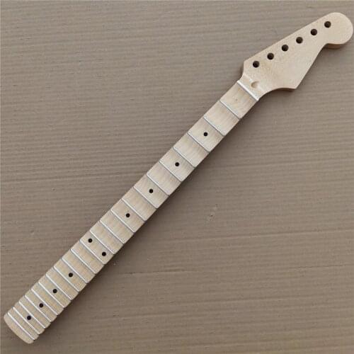 Full scalloped Maple Electric Guitar Neck Replacement 22 Fret Maple Fingerboard Gloss