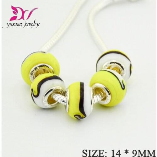 10Pcs/Lot Glass Beads Round Shape with Rhinestones DIY Big Hole Beads Spacer Bead Charm Fit For dora Bracelet lapis lazuli TK069