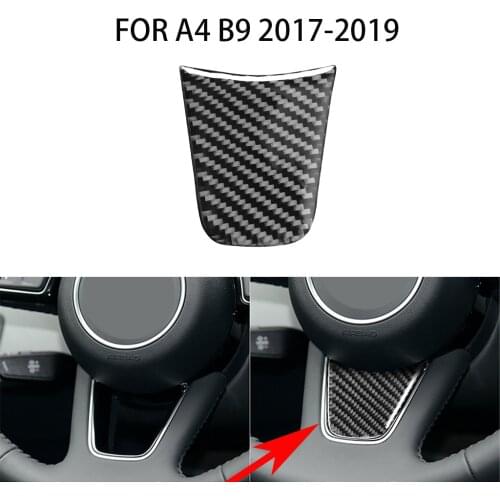 Carbon fiber car interior decoration, steering wheel logo decoration, Suitable For Audi A4 B9 (2017-2021) car stickers