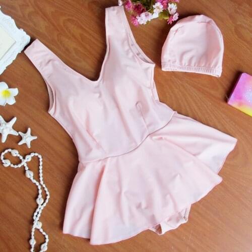 High Quality NEW summer beach Young Teenage girls one pieces swimwear Floral women swimsuit solid bathing suit