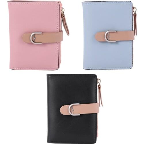 Womens Fashion Wallet Multi-Card Slots ID Card Holder Short Bifold Soft Clutch Bag