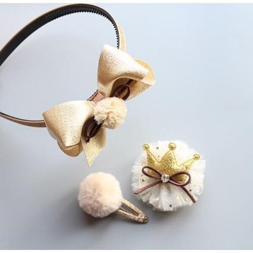 1 Set Gift Cute Princess Crown Hairpin Hairband Hair Hoop Accessories For Girls Kids Children Hair Clips Bows Barrette Headdress