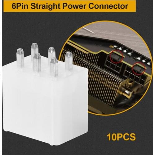 10pcs 6 Pin Power Connector Looper Replacement Power Supply for BTC Miner Mining Male Header Computer Motherboard Accessories