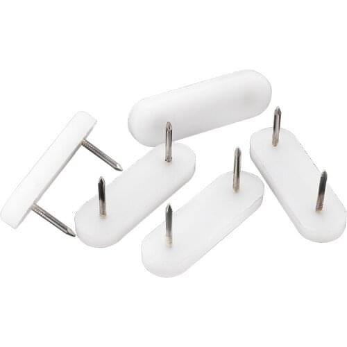 10Pcs Furniture Feet Heightening Level White Nylon Nail Protector feet tads furniture legs Non-slip/Mute Double Row Nails