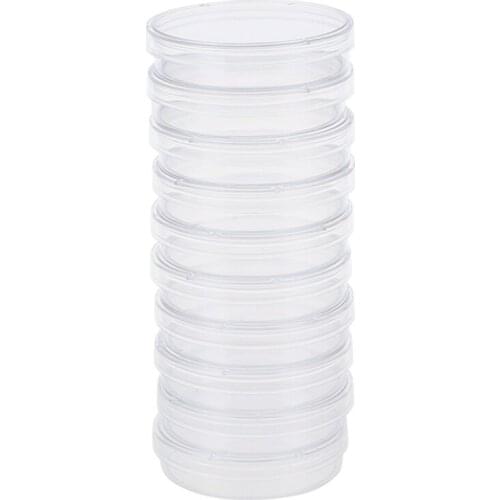 10 pcs 60mm x 15mm polystyrene sterilized Petri dishes with lids Clear