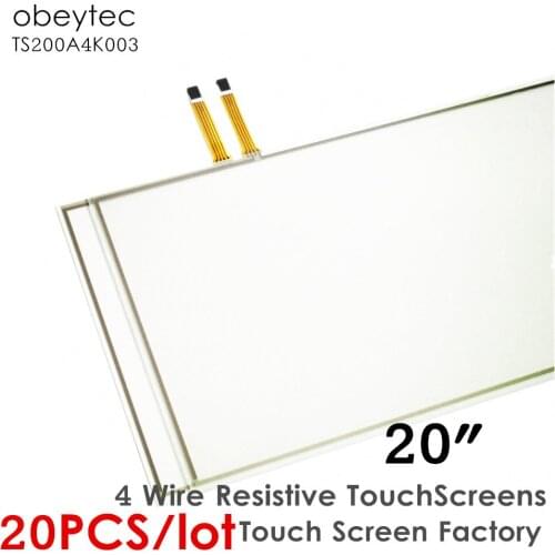 20PCS! obeycrop 20" Four-wire touch screen panel, Resistive touch screen kit, AA size 433*236 mm, TS200A4K003