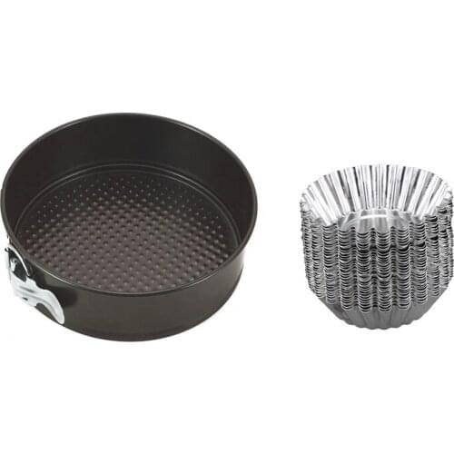 30 Pieces/Lot Lovely Egg Tart DIY Baking Moulder Oven Mould with 7 Inch Non-Stick Springform Pan Cheesecake Pan