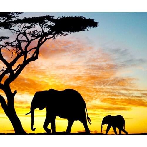 3D DIY Diamond Embroidery Elephant mother Mosaic Painting Square Drill Full Rhinestone Drawing Fashion Decoration