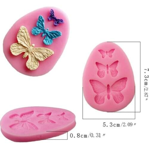 3D Silicone Cake Fondant Jelly Pudding Mold Pink Butterfly Shape Bakingwar Sugarcraft Tools for Wedding Party Pasteleria Moulds